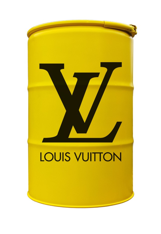 

Бочка дизайнерская в стиле LOFT (ЛОФТ) Тарне Рішення 1А2 внутреннее покрытие синее 200л жёлтая LOUIS VUITTON