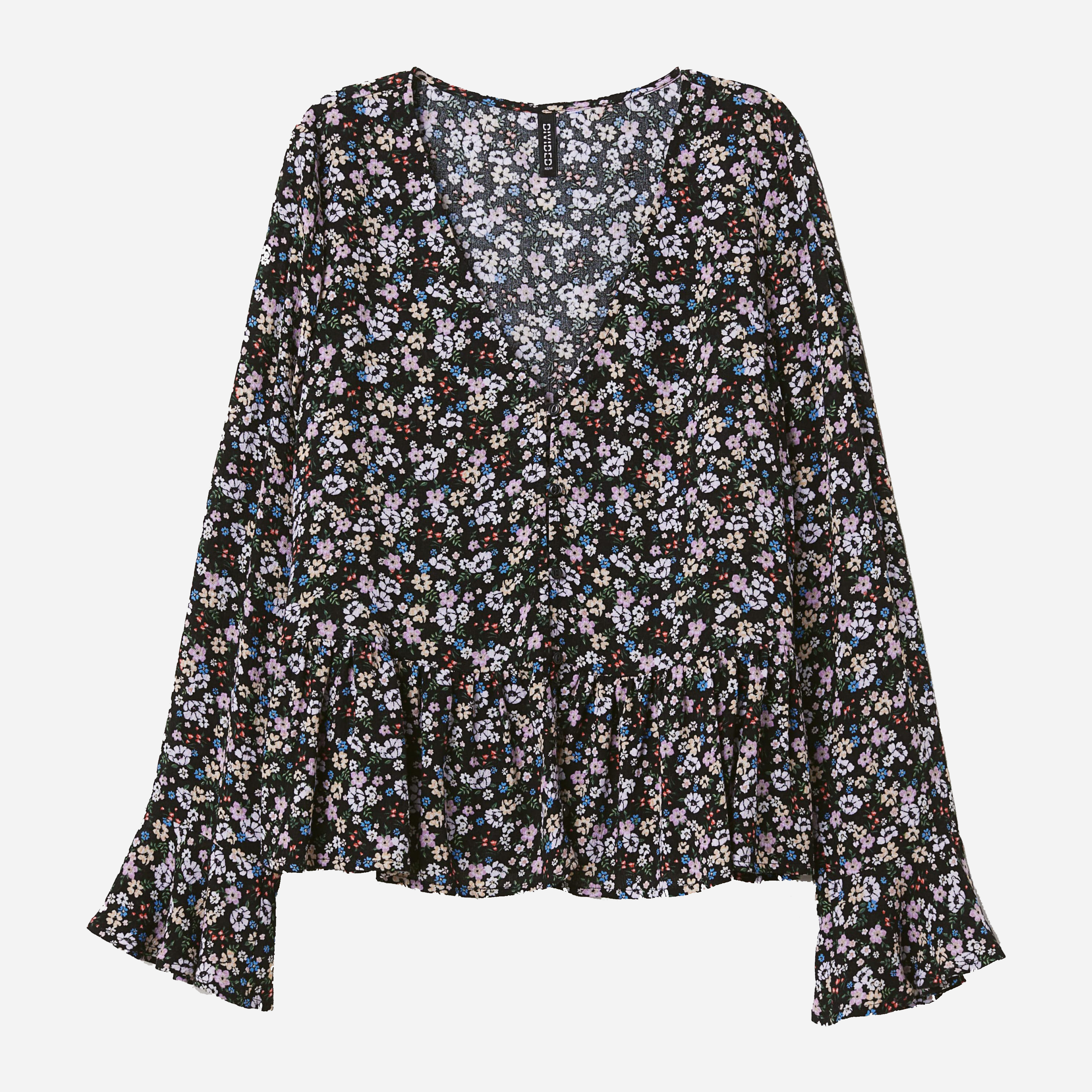 

Блузка H&M XAZ131475EYWU  Черная с разноцветным, Блузка H&M XAZ131475EYWU 40 Черная с разноцветным