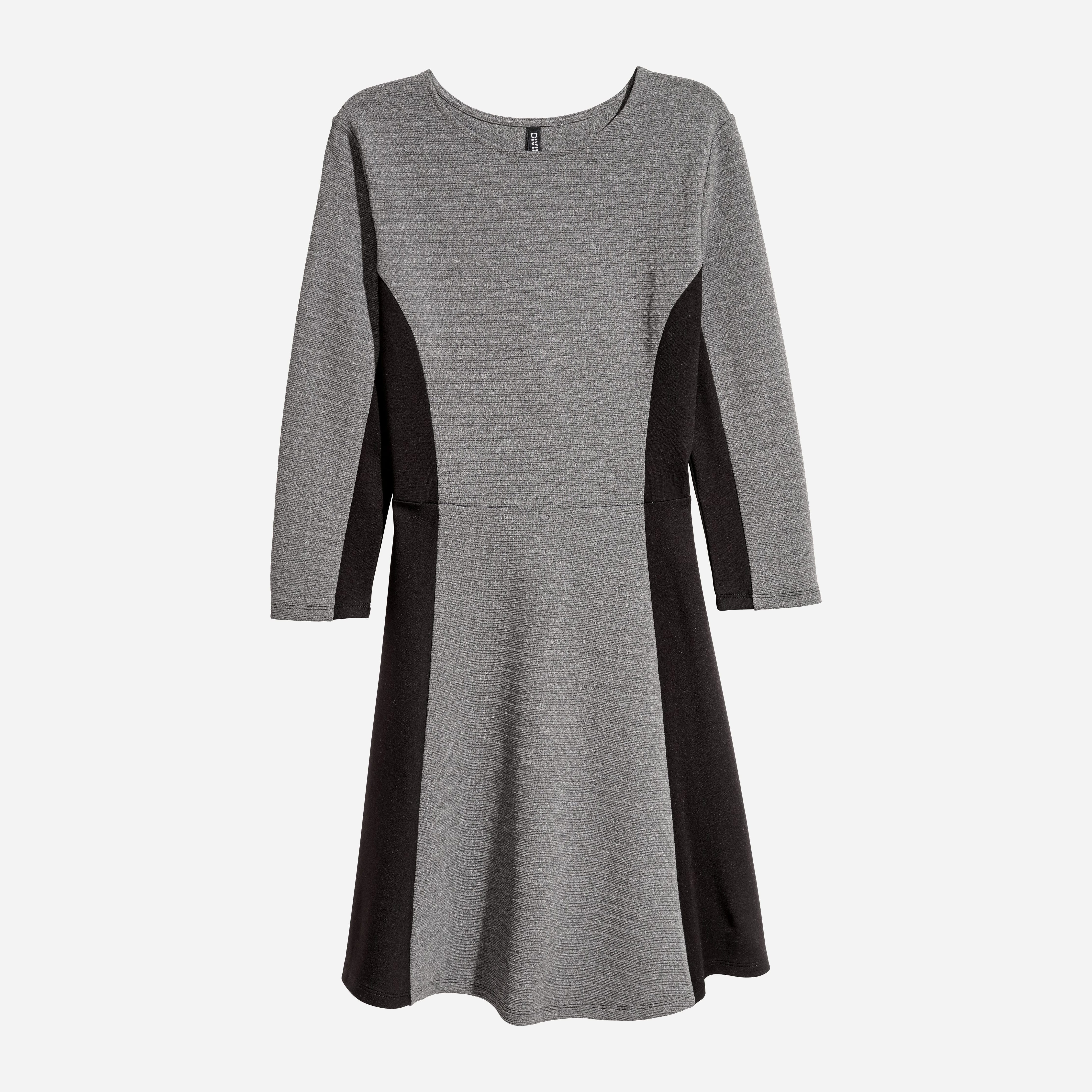 

Платье H&M XAZ127389IURD  Серое с черным, Платье H&M XAZ127389IURD 46 Серое с черным