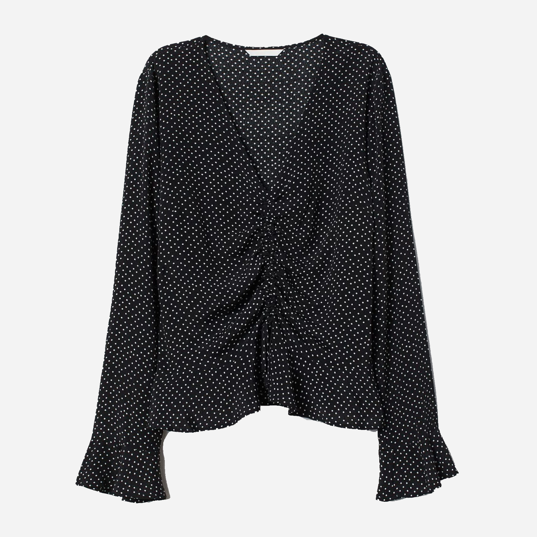 

Блузка H&M XAZ166519FAOQ  Черная с белым, Блузка H&M XAZ166519FAOQ 44 Черная с белым