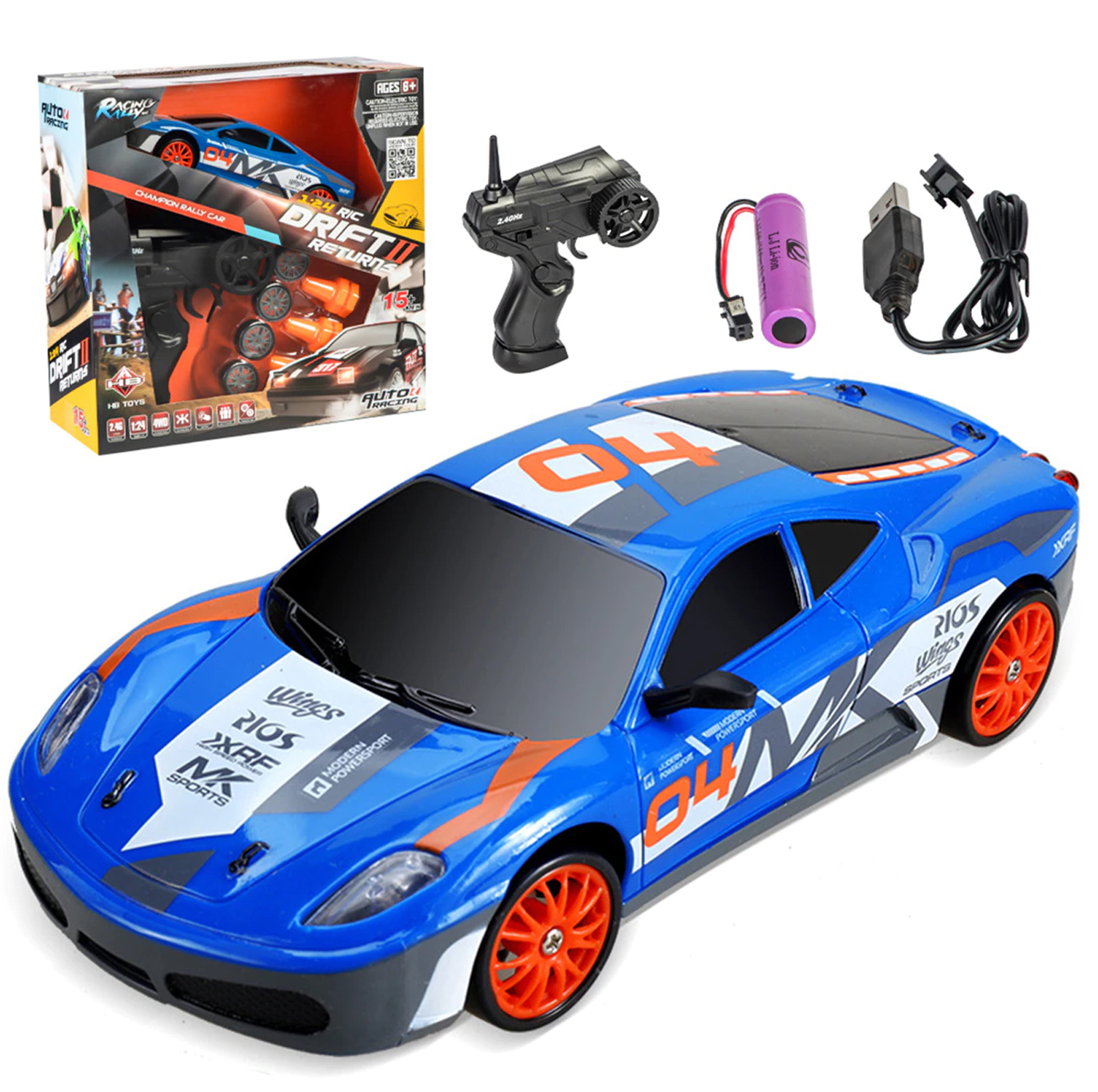 

Машинка для дрифта на радиоуправлении HB Toys Ferrari F430 4WD / Феррари на радиоуправлении дрифт синяя