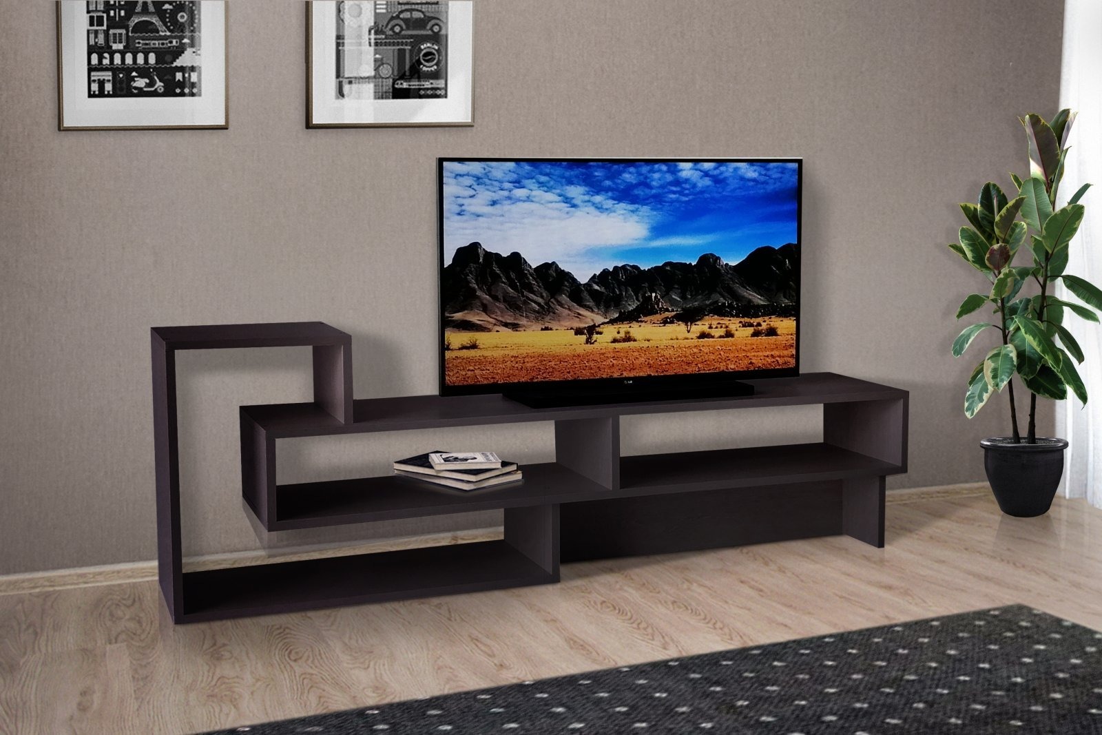 

Тумба под телевизор из ДСП Флеш ТВ-7 венге темный 145.50*300*490 Mix Mebli