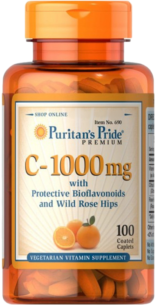 

Витамины Puritan's Pride Vitamin C-1000 мг with Bioflavonoids & Rose Hips 100 таблеток (074312106903)