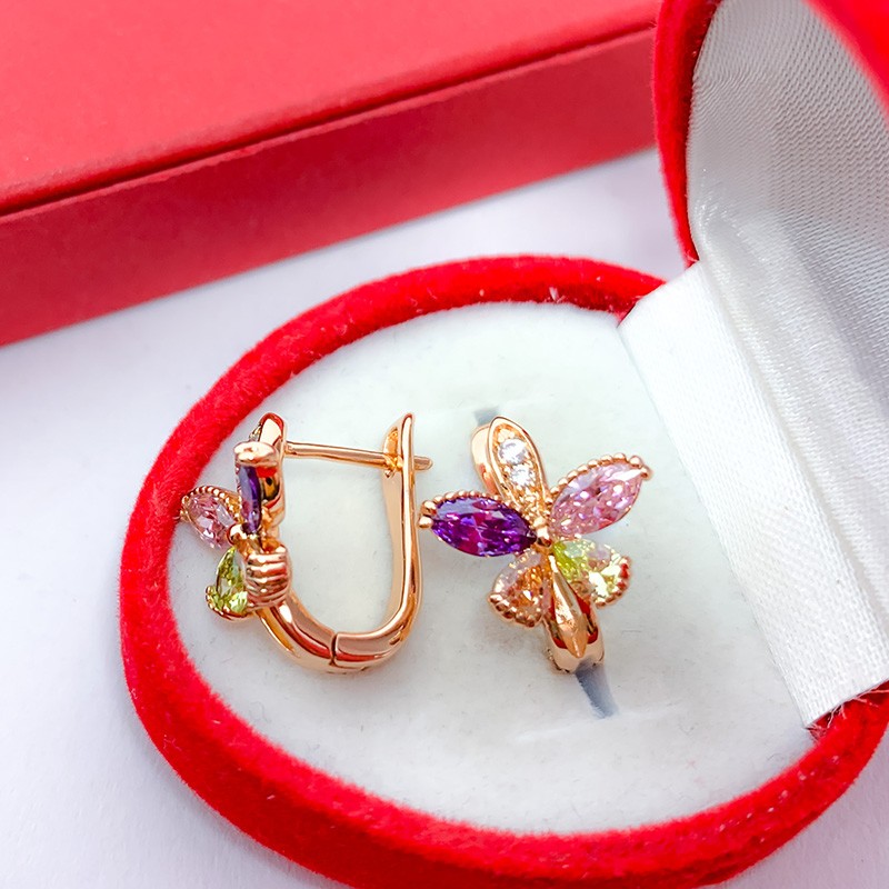 

Сережки Метелик Кольоровий (медичне золото)