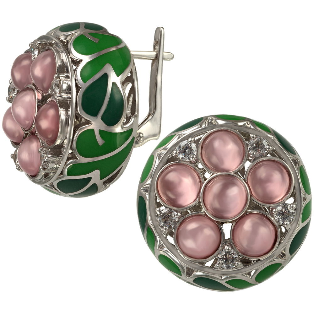 

Серебряные серьги с улекситом, фианитами и эмалью Tango Jewellery Company 430915А
