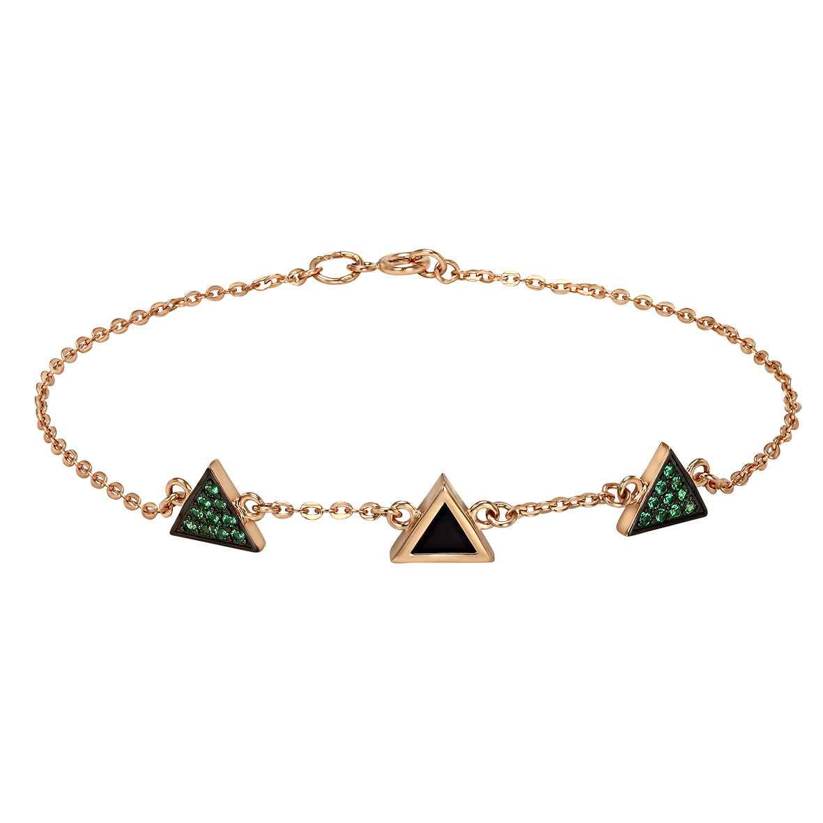 

Золотой браслет с агатом и фианитами Tango Jewellery Company 839010 размер 190