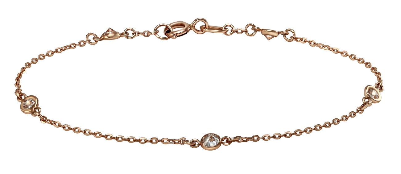 

Золотой браслет с фианитами Tango Jewellery Company 820116 размер 170