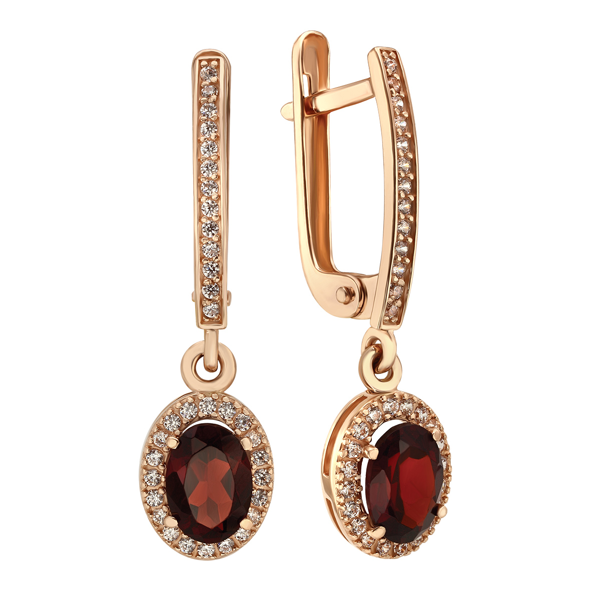 

Золотые серьги с гранатом и фианитами Tango Jewellery Company 444762