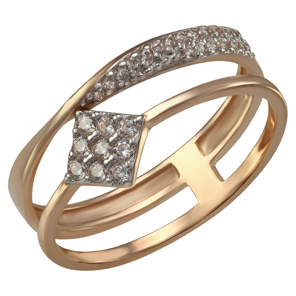 

Золотое кольцо с фианитами Tango Jewellery Company 380397 размер 17