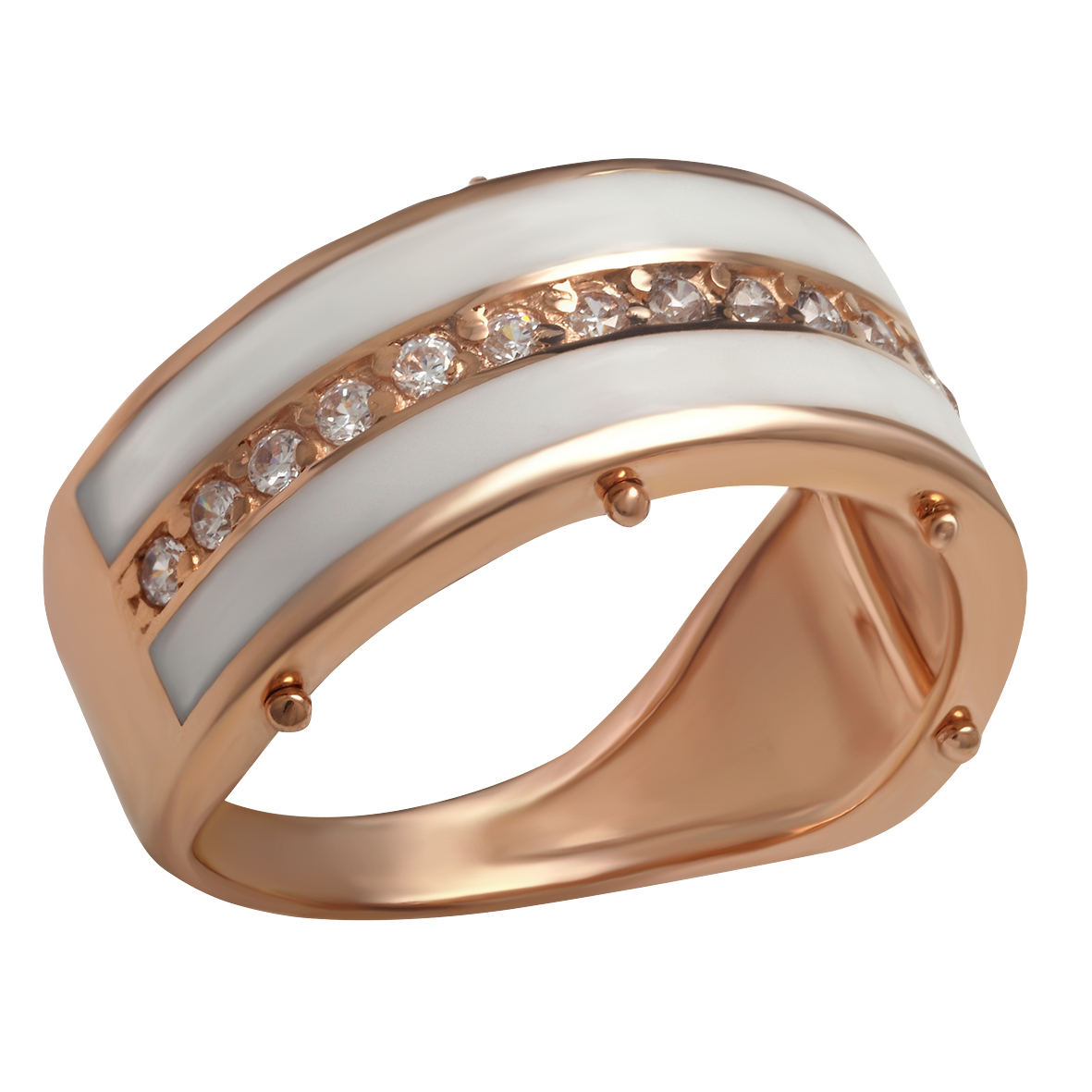 

Золотое кольцо с фианитами и эмалью Tango Jewellery Company 380159Е размер 17.5
