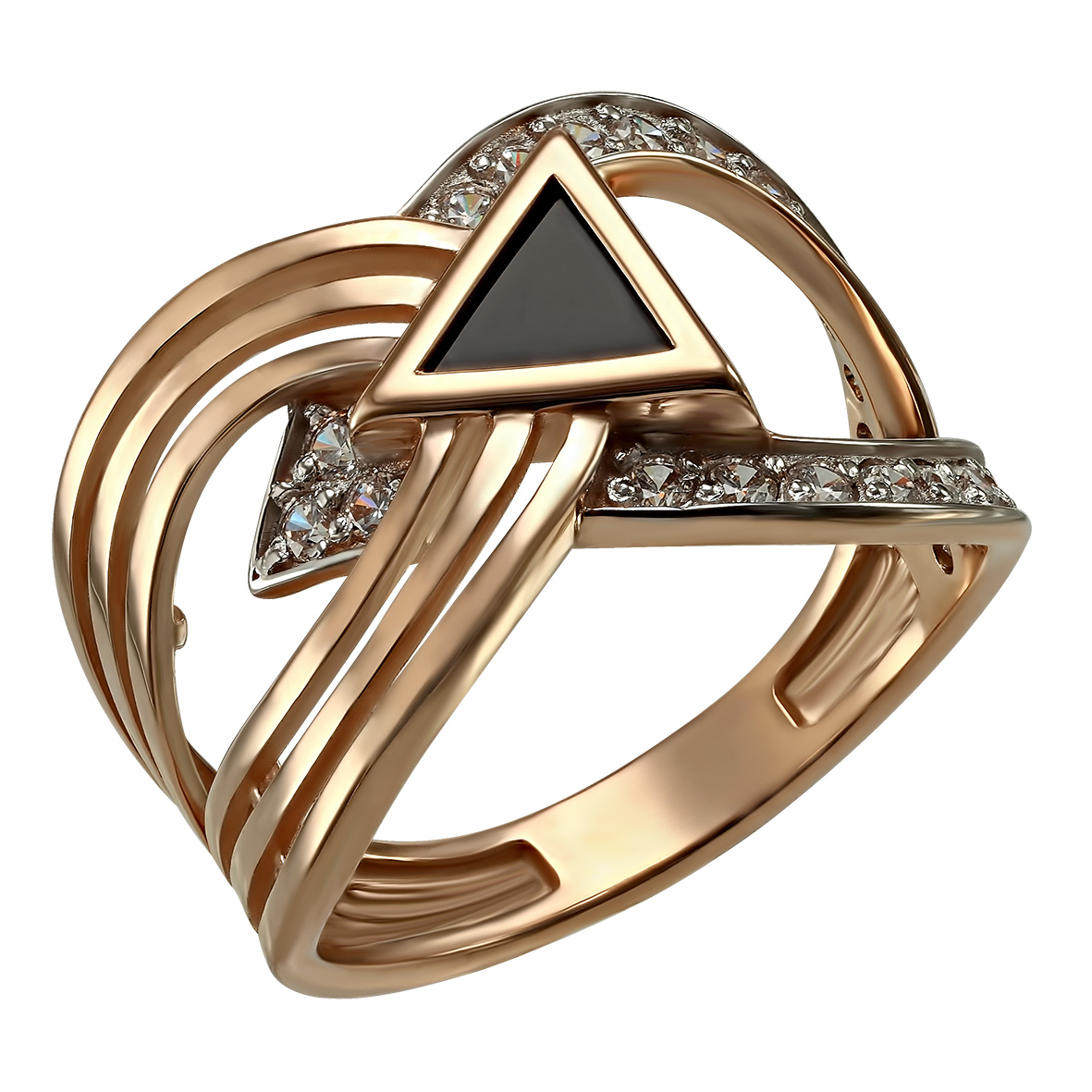 

Золотое кольцо с агатом и фианитами Tango Jewellery Company 369598 размер 18