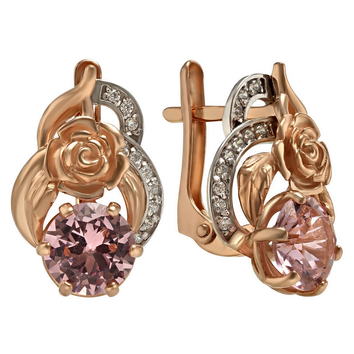 

Золотые серьги с нанокристаллом и фианитами Tango Jewellery Company 430895