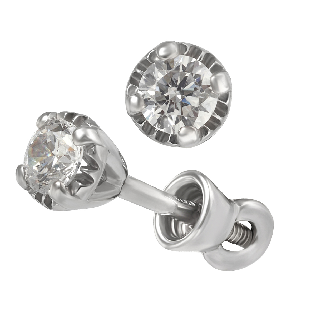 

Пуссеты в белом золоте с бриллиантом Tango Jewellery Company 780516В