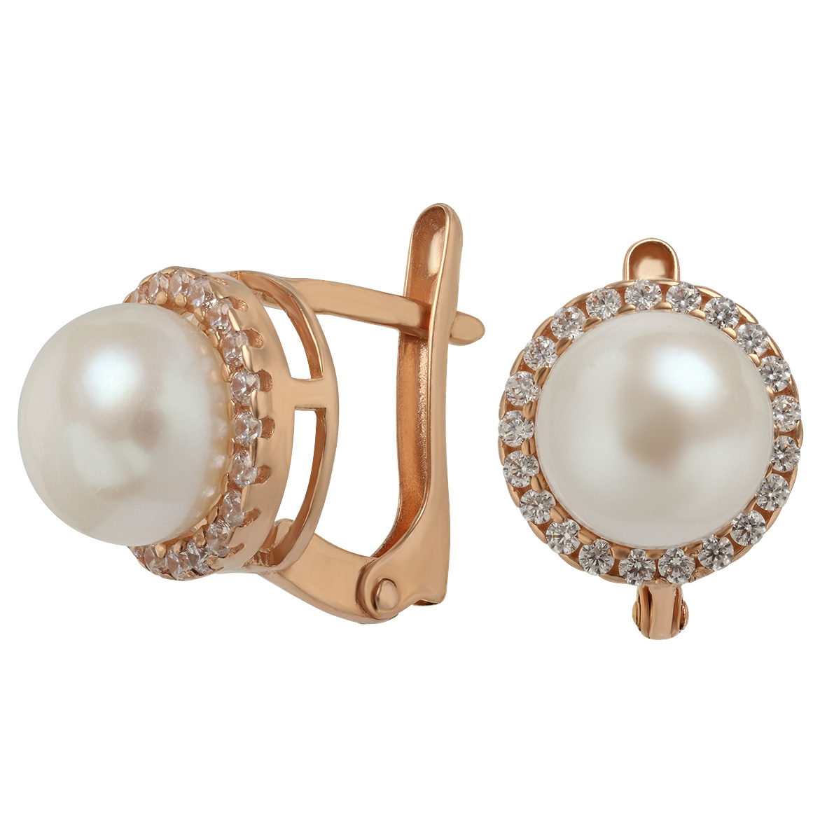 

Золотые серьги с жемчугом и фианитами Tango Jewellery Company 420258