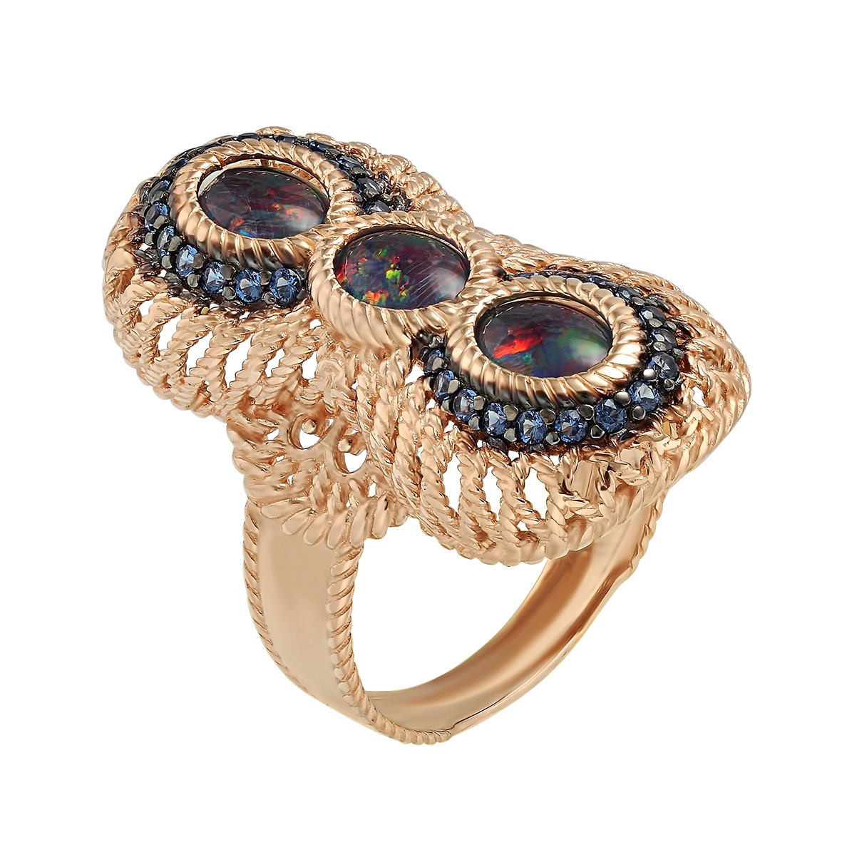 

Золотое кольцо с опалами и нанокристаллами Tango Jewellery Company 3623565 размер 17