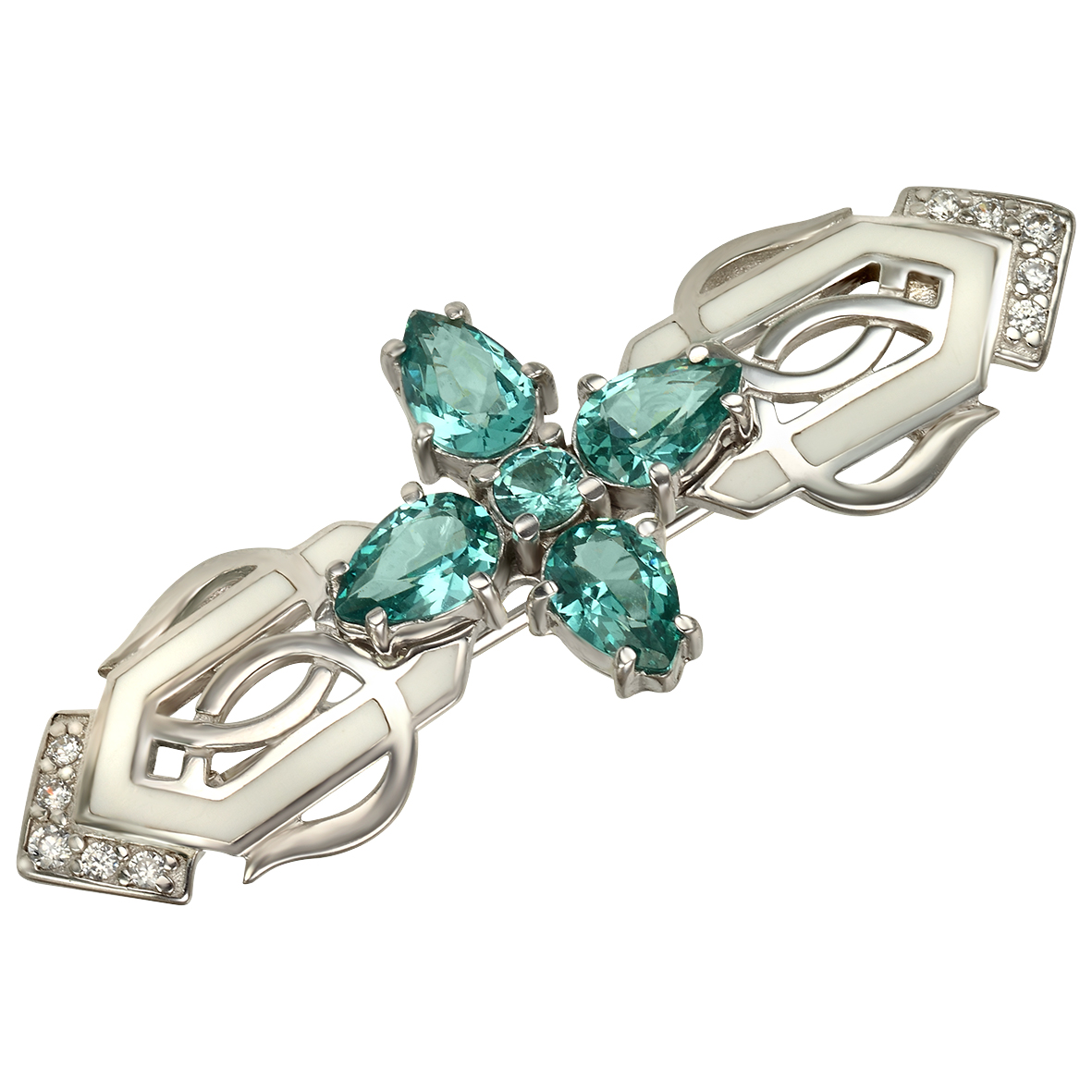 

Серебряная брошь с фианитами и эмалью Tango Jewellery Company 670052А