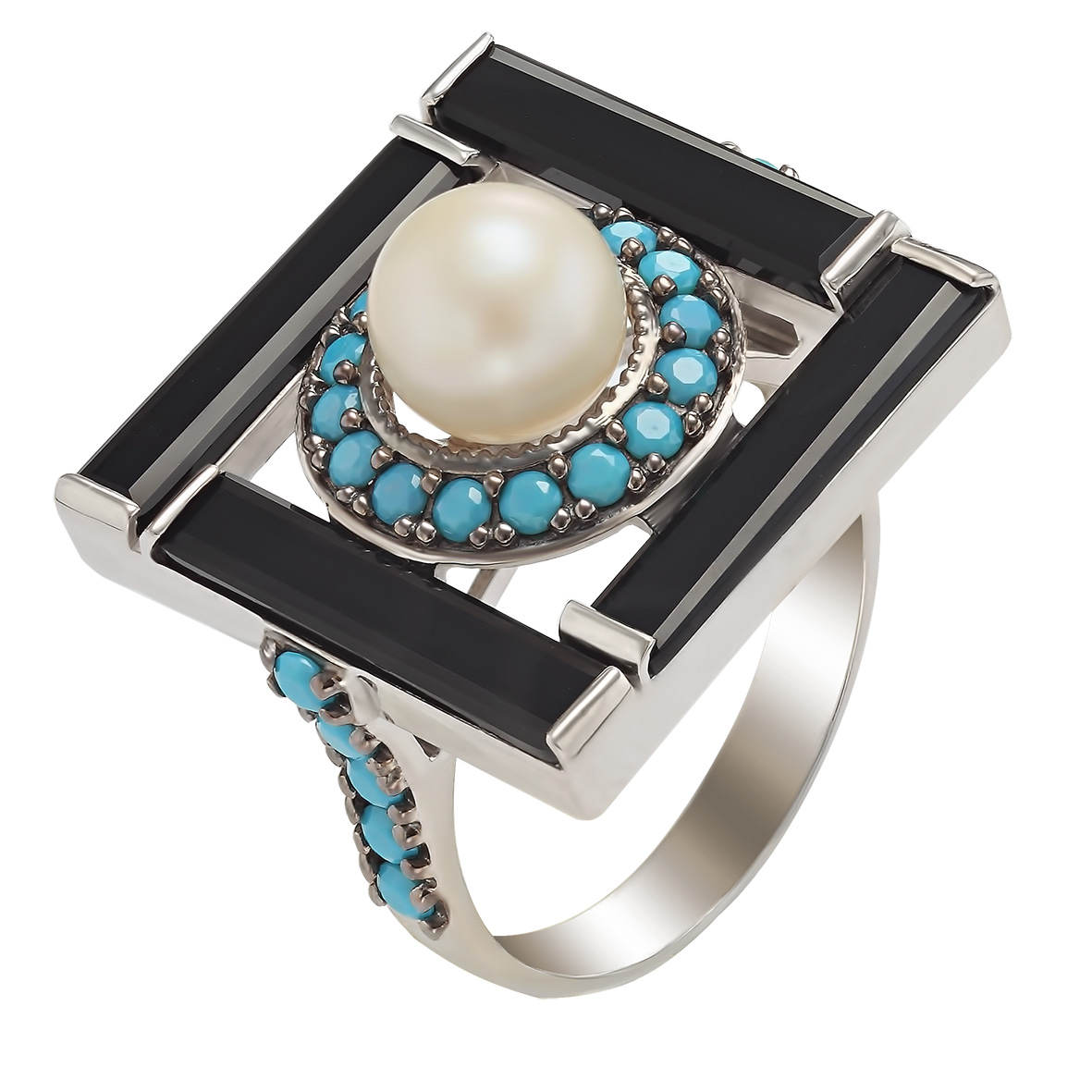 

Серебряное кольцо с агатом, жемчугом и нанокристаллами Tango Jewellery Company 369547С размер 21