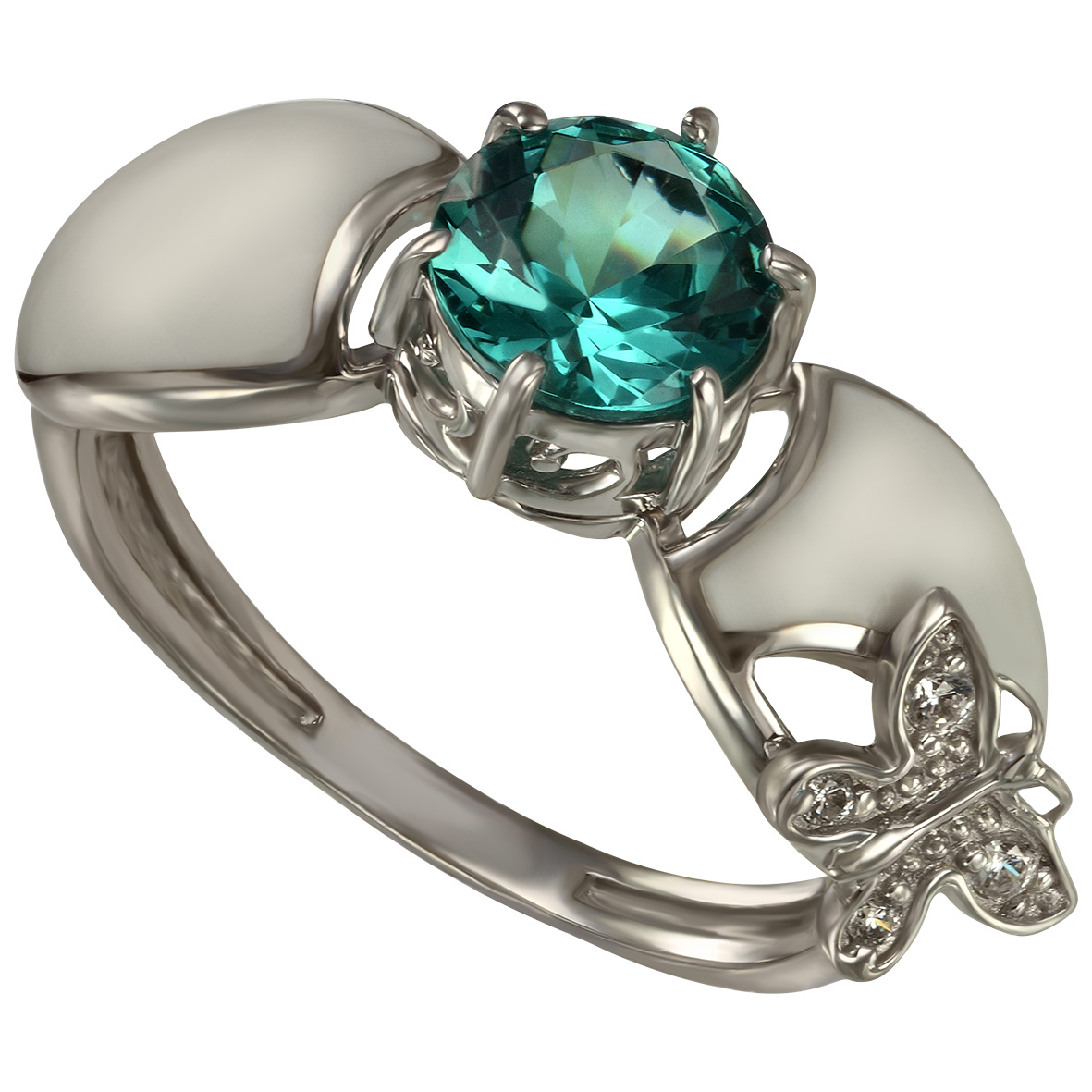 

Серебряное кольцо с нанокристаллом, фианитами и эмалью Tango Jewellery Company 330061А размер 17.5