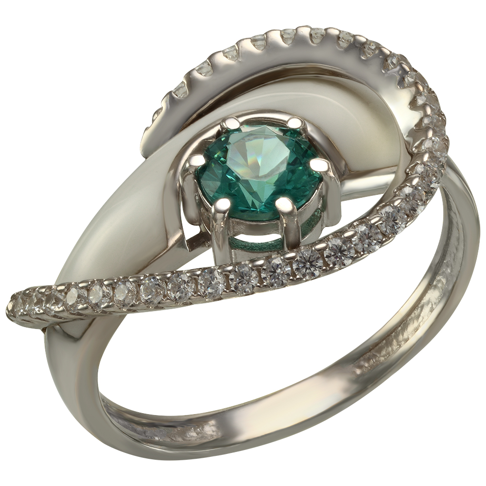 

Серебряное кольцо с нанокристаллом, фианитами и эмалью Tango Jewellery Company 330068А размер 18
