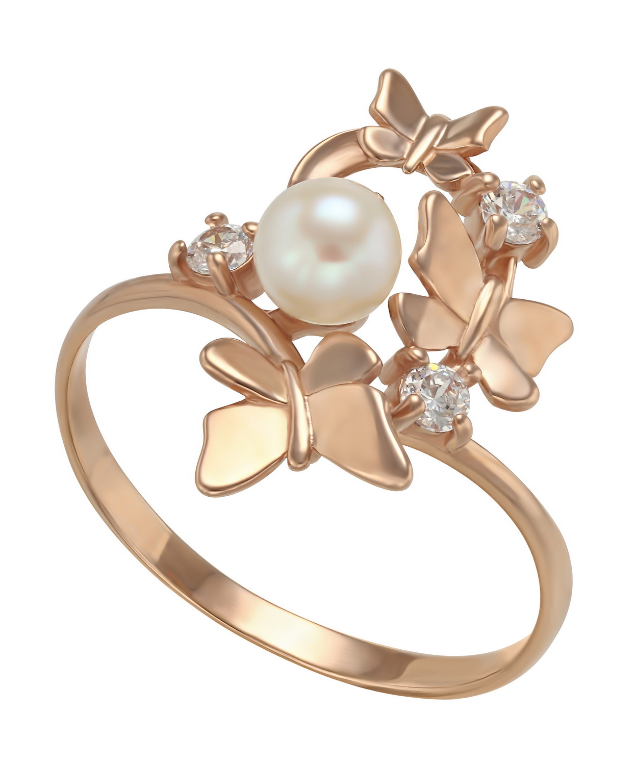 

Золотое кольцо с жемчугом и фианитами Tango Jewellery Company 380198 размер 18