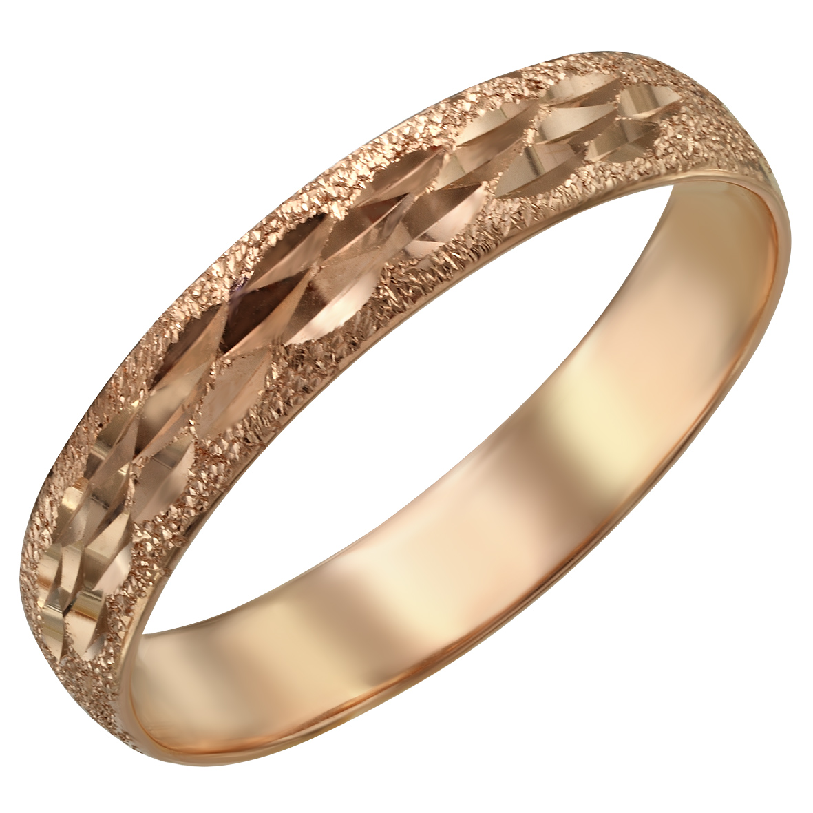 Кольцо обручальное с алмазной гранью арт113006 3мм Камея