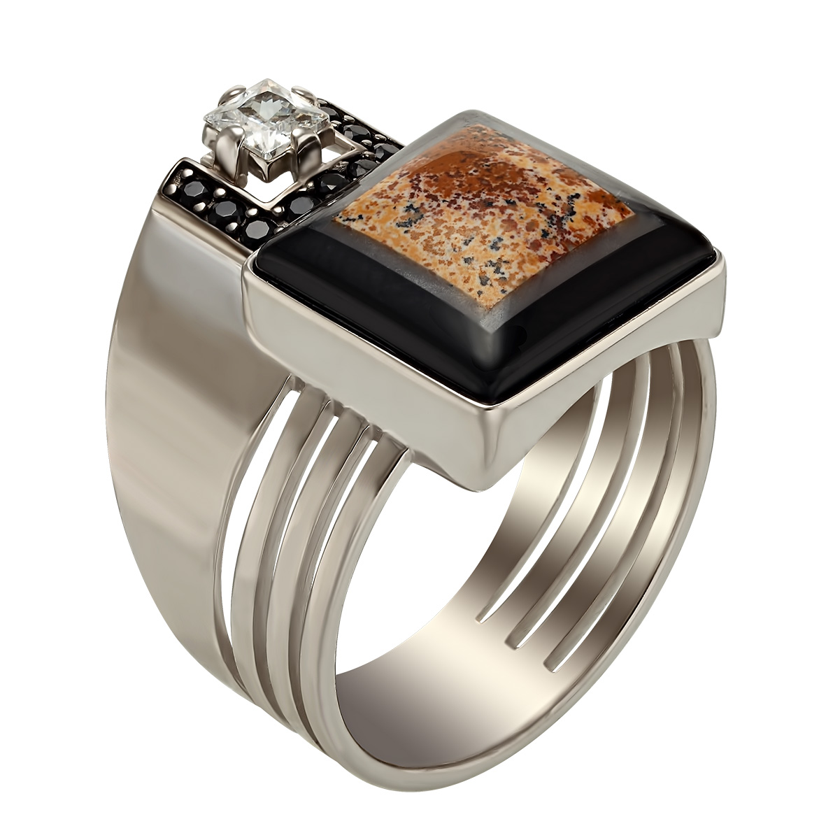 

Серебряное кольцо с агатом и фианитами Tango Jewellery Company 379731С размер 20