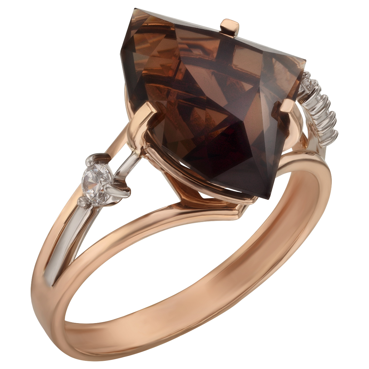 

Золотое кольцо с кварцем и фианитами Tango Jewellery Company 378769 размер 17