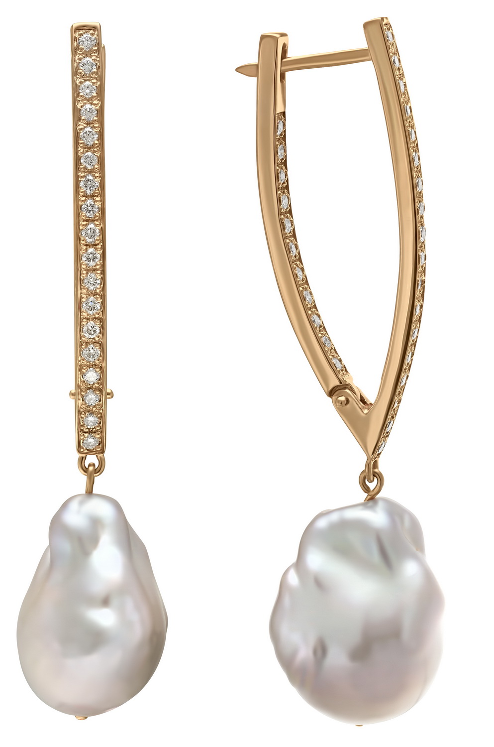 

Золотые серьги с жемчугом и фианитами Tango Jewellery Company 420229