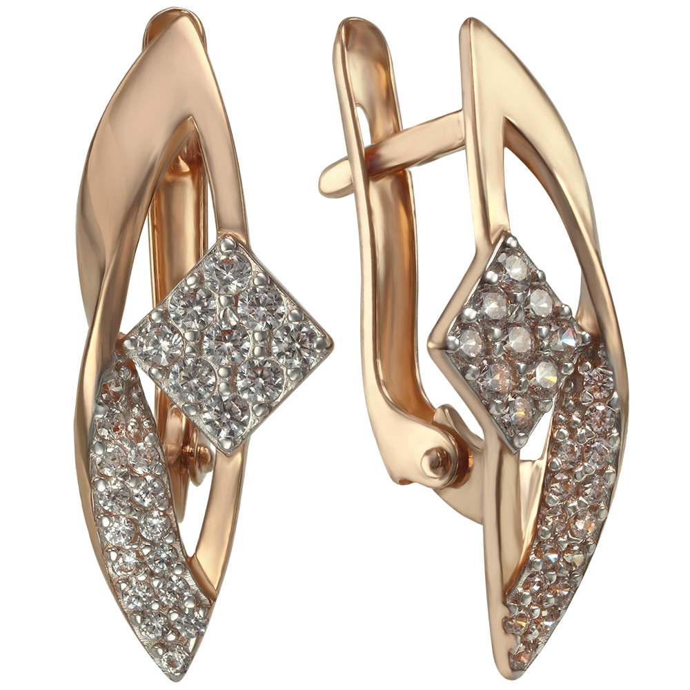 

Золотые серьги "Элегантность" с фианитами Tango Jewellery Company 420301