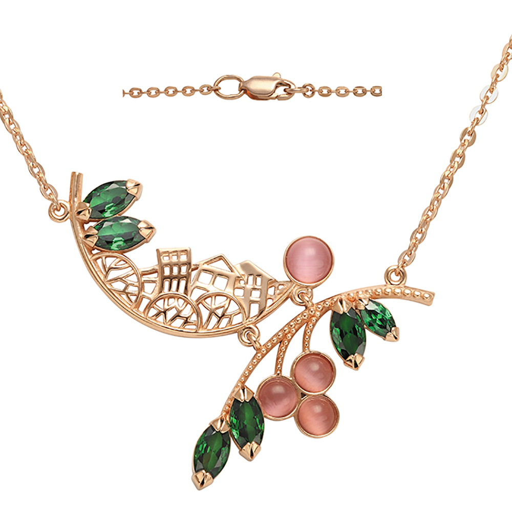 

Золотое колье с фианитами и улекситом Tango Jewellery Company 860236 размер 500