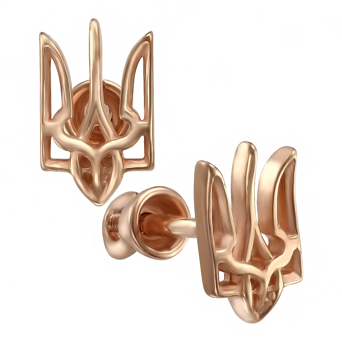 

Золотые пуссеты Трезубец Tango Jewellery Company 500033