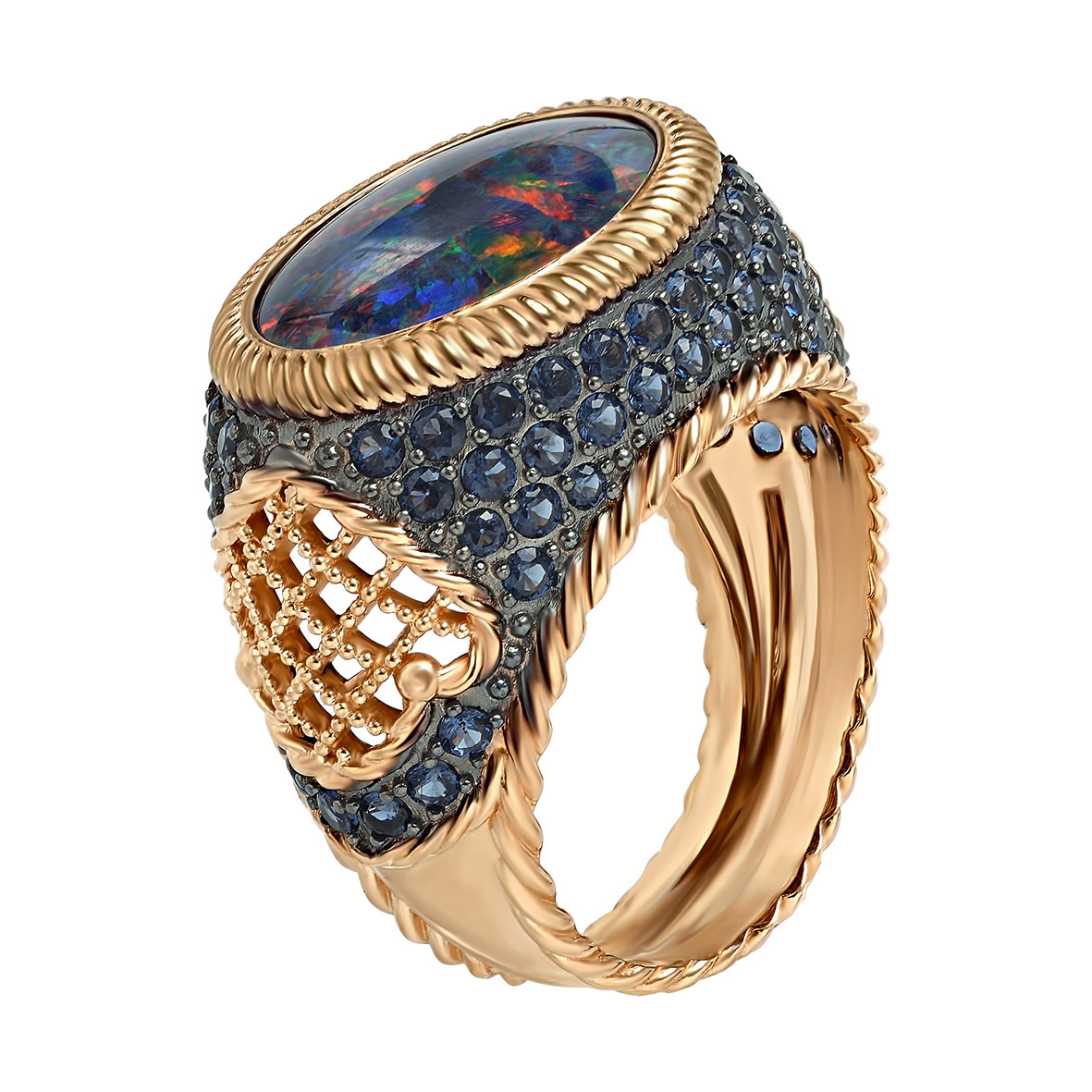 

Золотое кольцо с опалом и нанокристаллами Tango Jewellery Company 3723692 размер 18