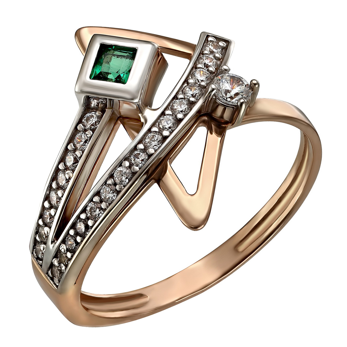 

Золотое кольцо с изумрудом и фианитами Tango Jewellery Company 377752 размер 16.5