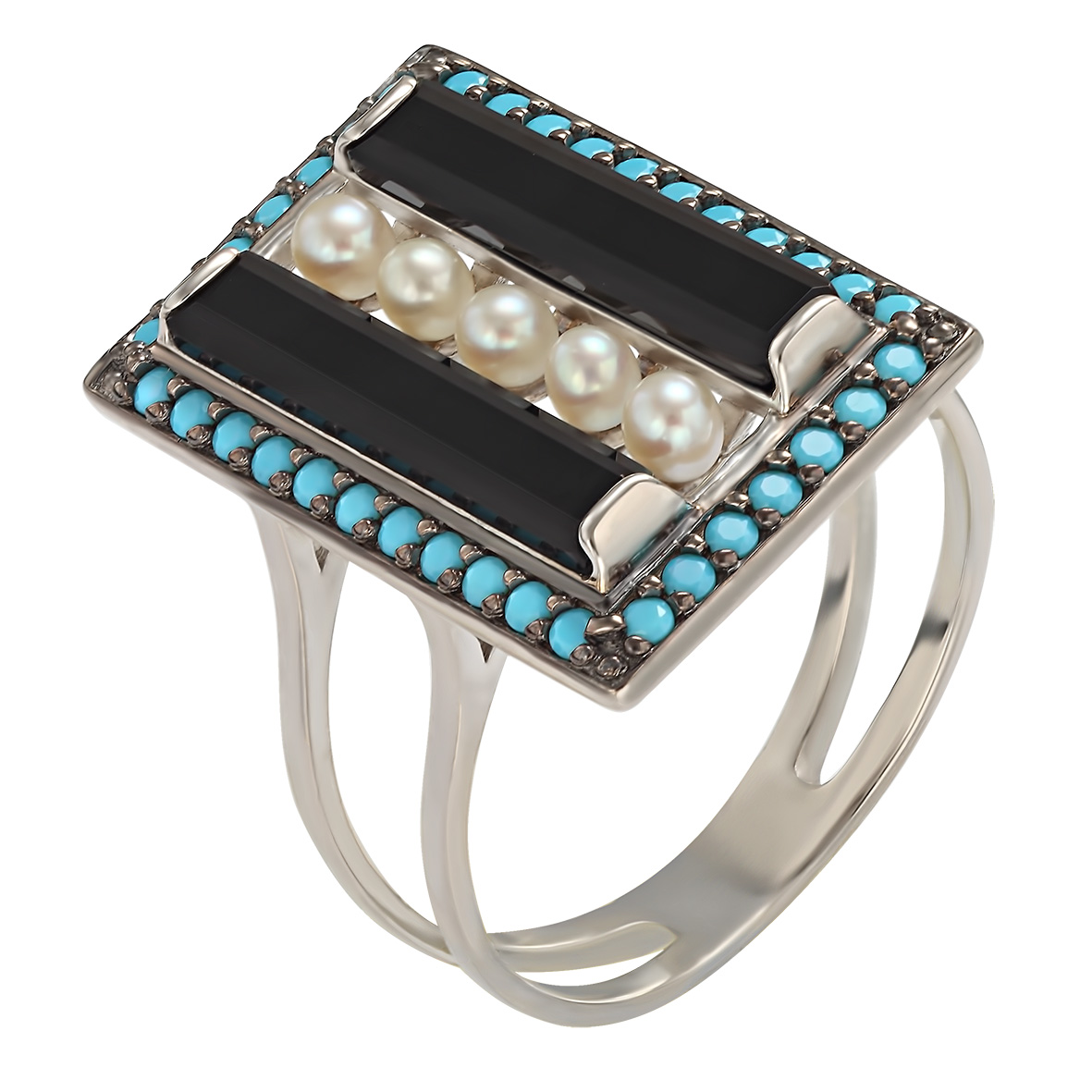 

Серебряное кольцо с агатом, жемчугом и нанокристаллами Tango Jewellery Company 369548С размер 16