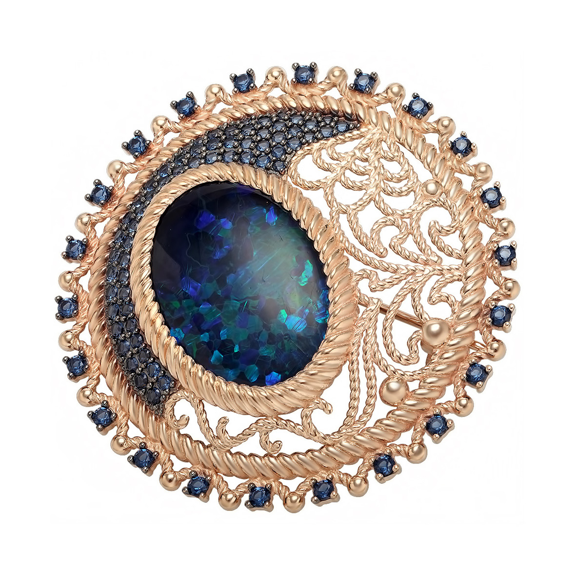 

Золотая брошь с опалом и нанокристаллами Tango Jewellery Company 6723044