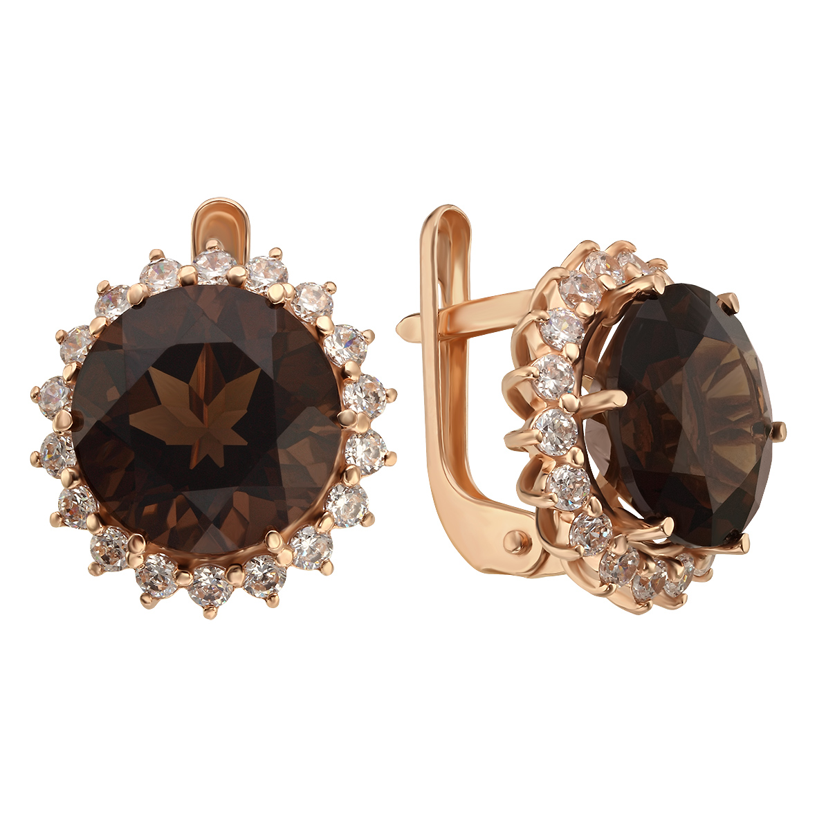 

Золотые серьги с кварцем и фианитами Tango Jewellery Company 448764