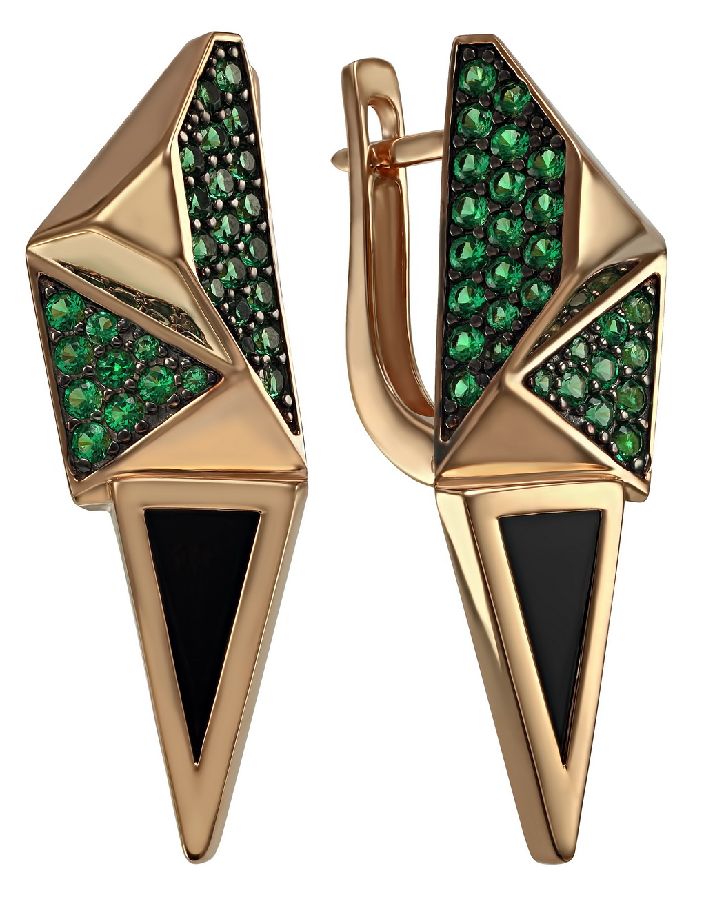 

Золотые серьги с агатом и фианитами Tango Jewellery Company 449693