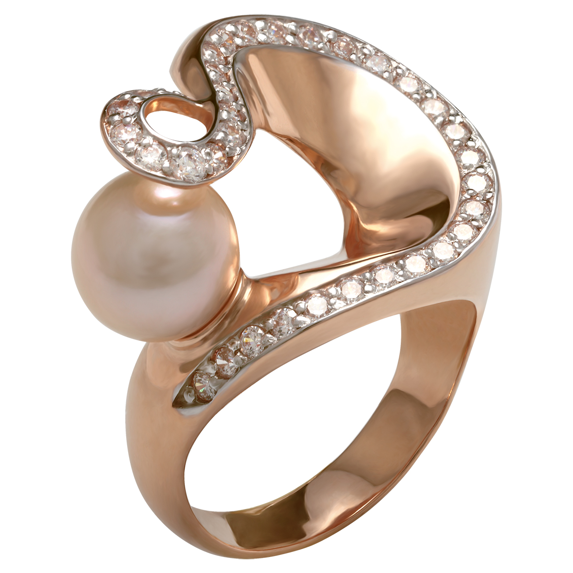 

Золотое кольцо с жемчугом и фианитами Tango Jewellery Company 320789 размер 17.5