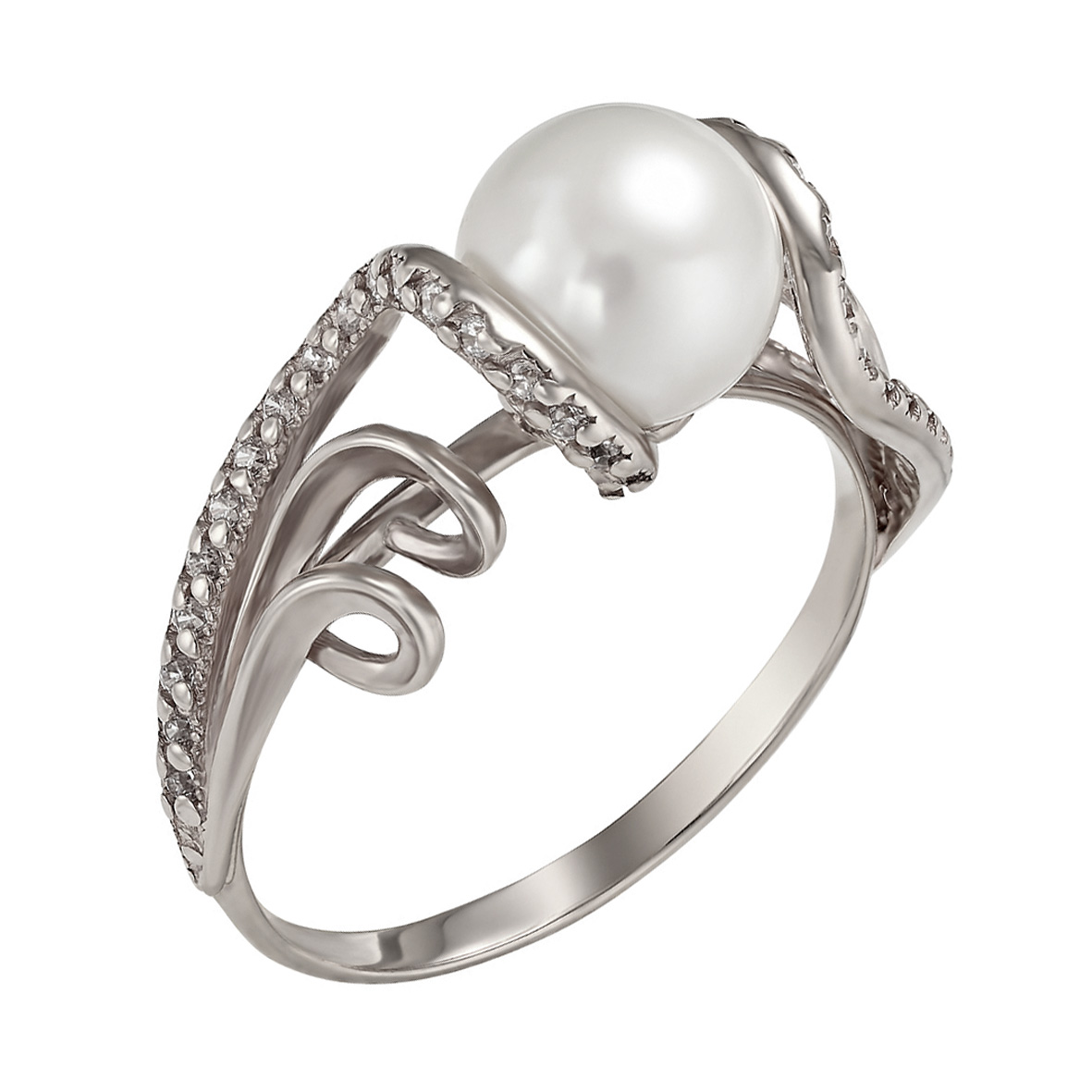

Серебряное кольцо с жемчугом и фианитами Tango Jewellery Company 330980С размер 18.5