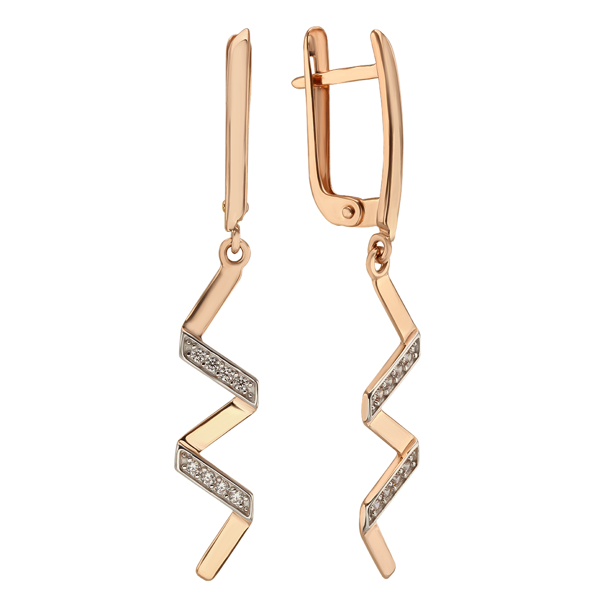 

Золотые сережки со вставками фианитов Tango Jewellery Company 490016