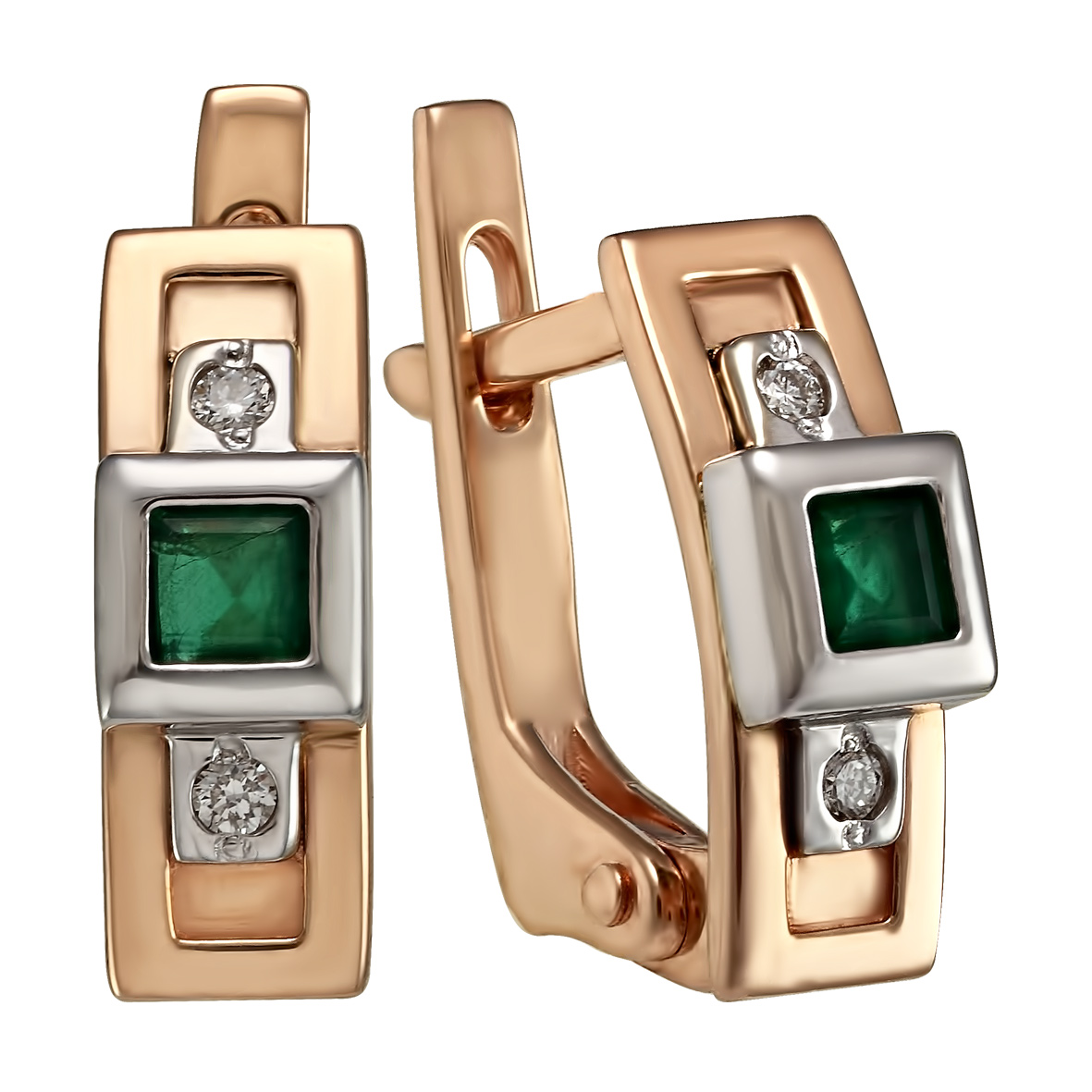 

Золотые серьги с бриллиантами и изумрудом Tango Jewellery Company 772343