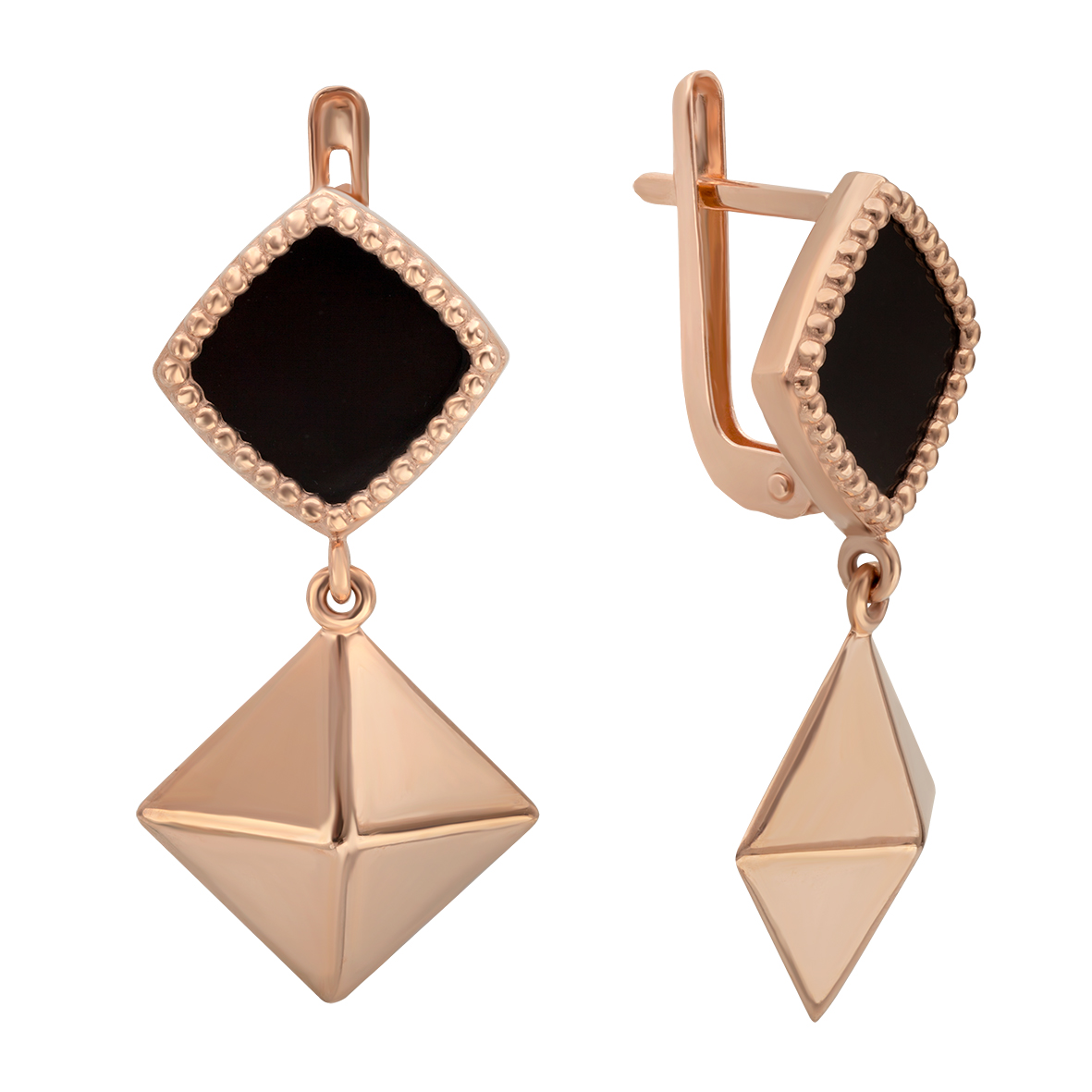 

Золотые серьги-подвески с агатом Tango Jewellery Company 449718