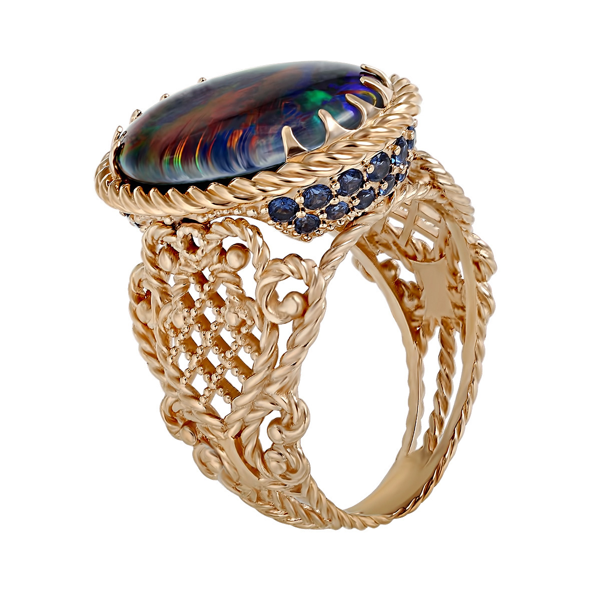 

Золотое кольцо с опалом и нанокристаллами Tango Jewellery Company 3623564 размер 19