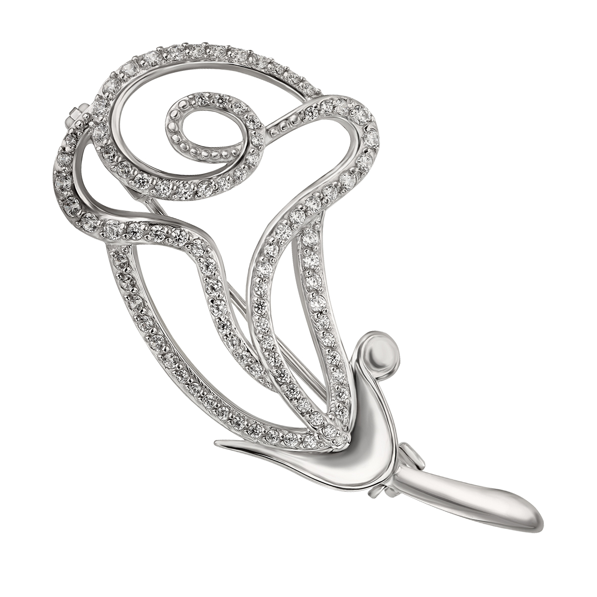 

Серебряная брошь с фианитами Tango Jewellery Company 660074С