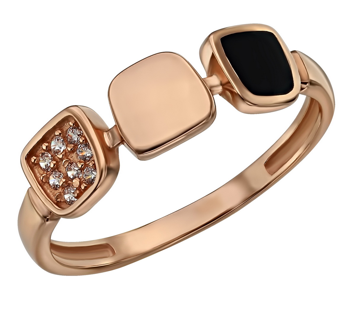

Золотое кольцо с фианитами и эмалью Tango Jewellery Company 380498Е размер 16.5