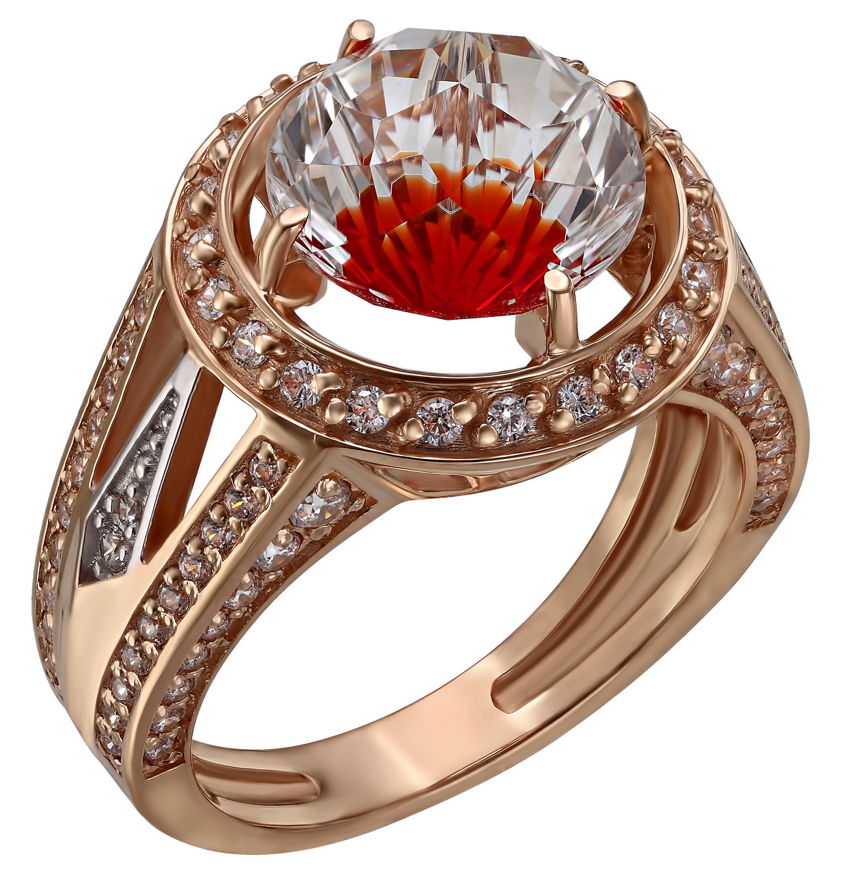 

Золотое кольцо с горным хрусталем и фианитами Tango Jewellery Company 3628614 размер 17.5