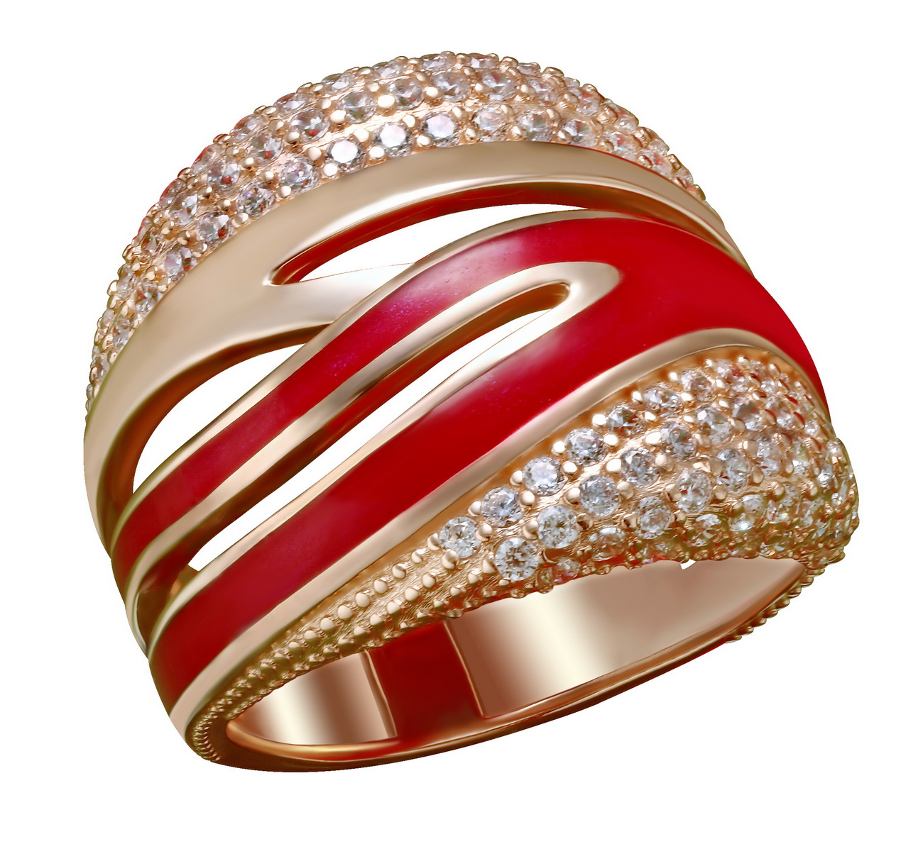 

Золотое кольцо с фианитами и эмалью Tango Jewellery Company 380363Е размер 18.5