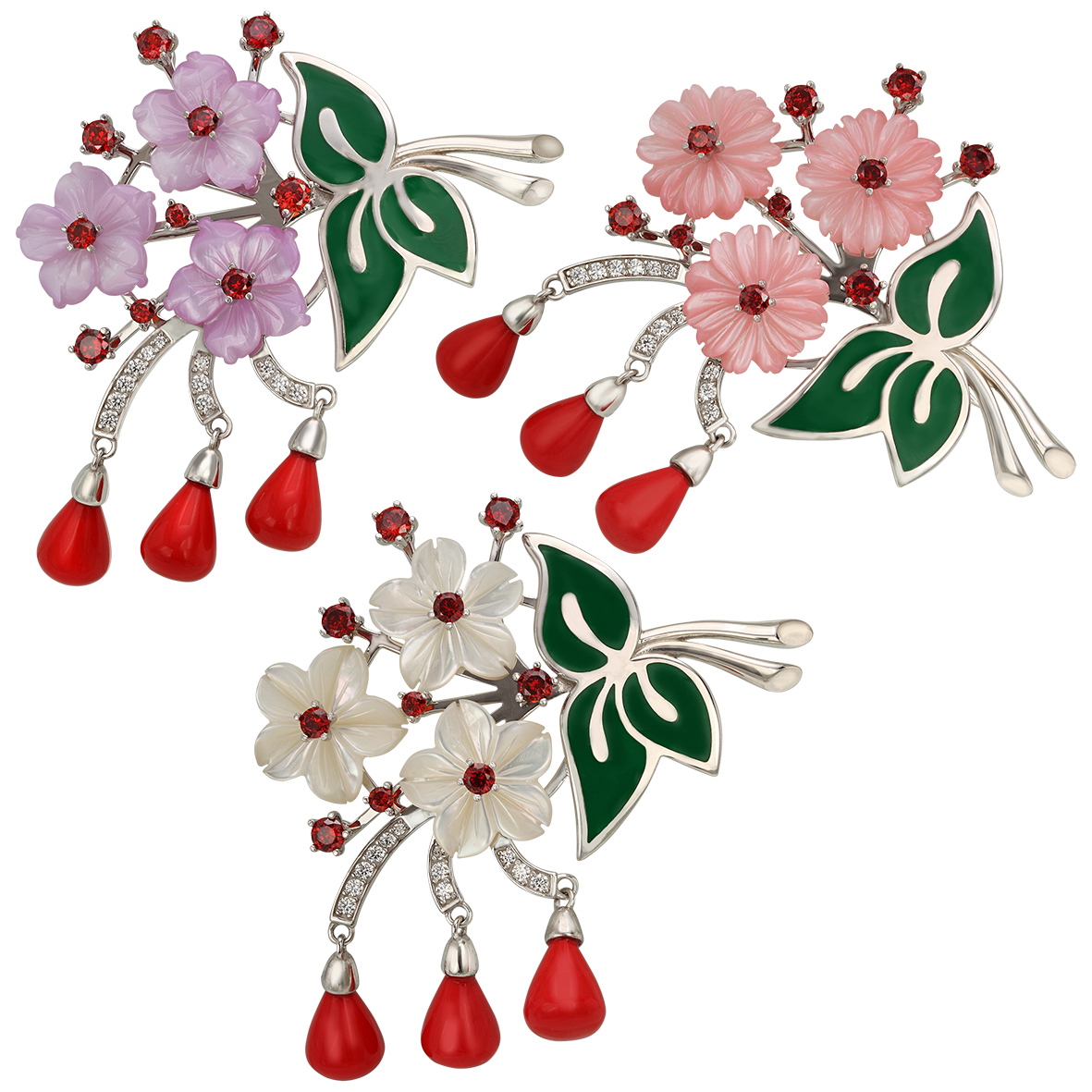 

Серебряная брошь с фианитами и эмалью Tango Jewellery Company 660145А