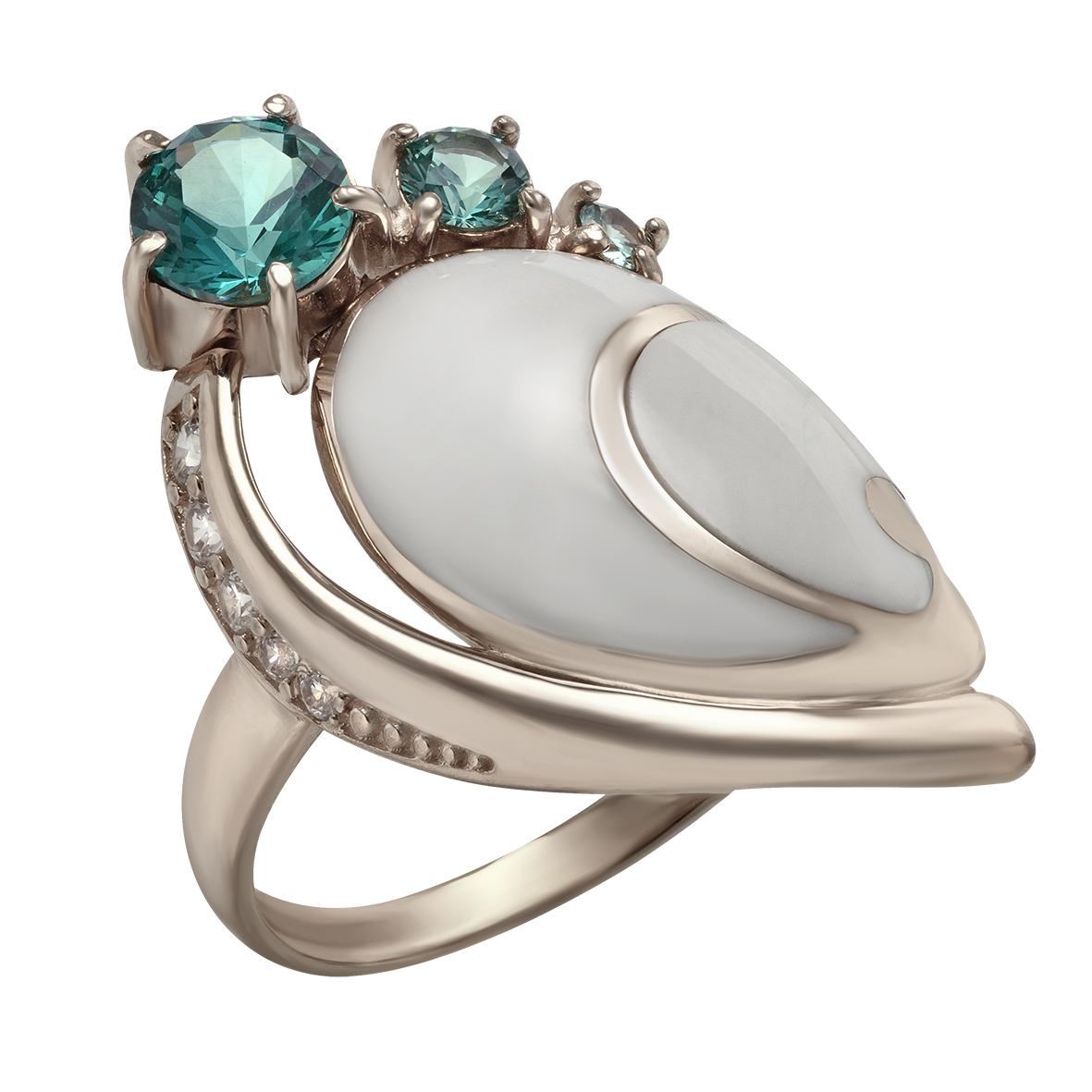 

Серебряное кольцо с фианитами и эмалью Tango Jewellery Company 330682А размер 18.5