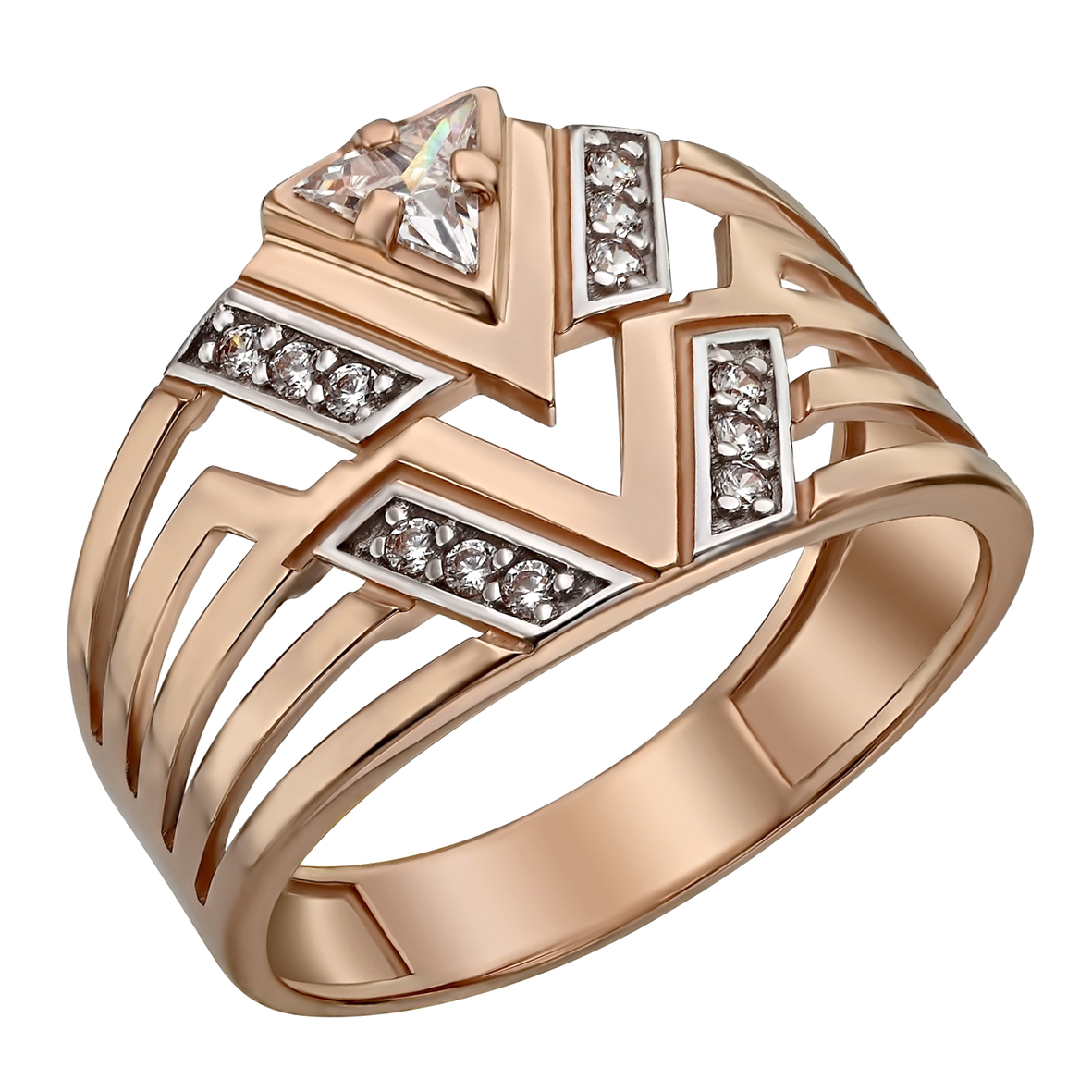 

Золотое кольцо с фианитами Tango Jewellery Company 380487 размер 18